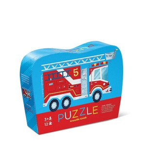 Crocodile Creek Mini puzzle - Hasiči (12 ks) / Mini Puzzle - Fire Truck (12 pc)