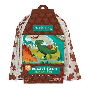 Mudpuppy Puzzle na cesty - Dinosaurý park / Puzzle To Go - Dinosaur Park (36 ks)