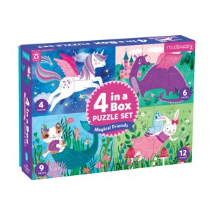 Mudpuppy Puzzle 4 v 1 - Priatelia / 4 in a Box - Magical Friends