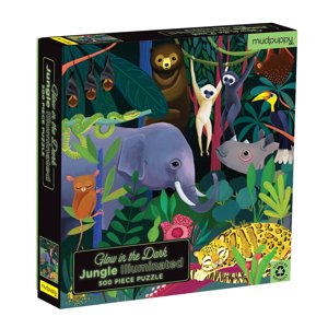 Mudpuppy Svietiace puzzle - Džungľa (500 ks) / Glow in the Dark Puzzle Jungle Illuminated (500 pc)