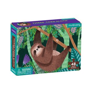 Mudpuppy Mini puzzle -  Trojprstý leňochod / Puzzle Mini - Three-Toed Sloth (48 dielikov)