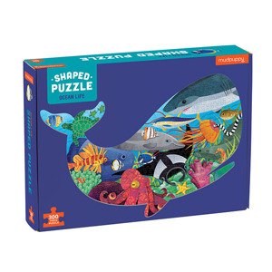 Mudpuppy Tvarované puzzle - Život v oceáne (300 ks) / Shaped Puzzle - Ocean Life (300 pc)
