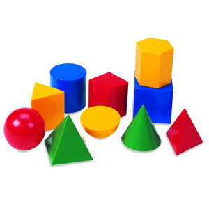 EDX Education Veľký set farebných geometrických tvarov / Large geometric solids