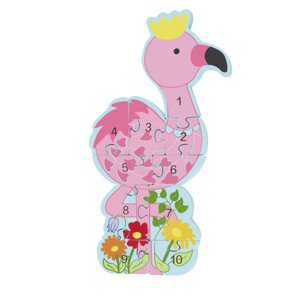 Orange Tree Toys Puzzle s číslami - Plameniak / Number Puzzle - Flamingo