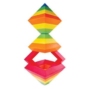 Kebo Toys Wedge-it: Vrstviaca pyramída s oranžovou (15 dielikov)