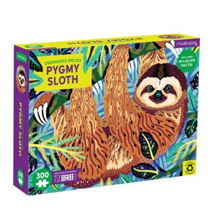 Mudpuppy Puzzle - Leňochod - Ohrozený druh (300 ks) / Puzzle Pygmy Sloth Endangered Species (300 pc)