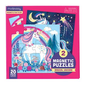 Magnetické puzzle - Jednorožec (2 x 20 dílků)