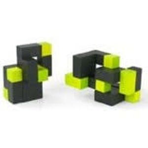 Dřevěná puzzle kostka - Černo-zelená