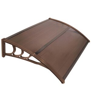 SPRINGOS Strecha, prístrešok na vchodové, balkónové a terasové dvere 120×80 cm – hnedá HA7473