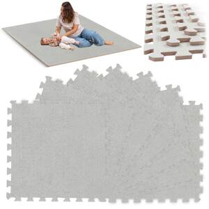 Penová podložka 6 ks puzzle 180 x 120 cm Massido (650101) - béžová