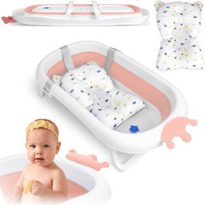 Ricokids Vanička pre novorodencov s teplomerom RK-280 bielo-ružová