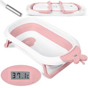 Ricokids Vanička pre novorodencov s teplomerom RK-282 bielo-ružová