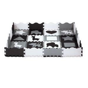 Detská penová puzzle podložka NILS Fun MD03 - sivá
