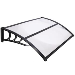 SPRINGOS Strecha, prístrešok pre vchodové, balkónové a terasové dvere 120×80 cm – čierna, priehľadná HA7475