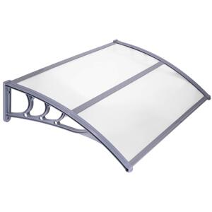 SPRINGOS Strecha, prístrešok na vchodové, balkónové a terasové dvere 150×80 cm – sivá, priehľadná HA7477