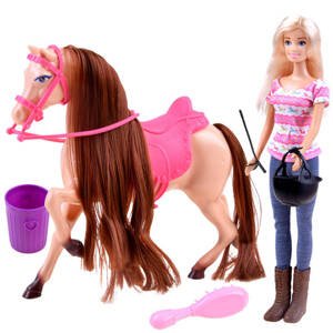 Bábika Anlily Jockey s koníkom + doplnky ZA3919