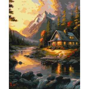 RAMIZ Maľba podľa čísel Zlatý západ slnka 40x50 Plátno + Farby + Štetce