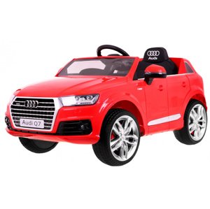 Elektrické autíčko Audi Q7 Quattro S-Line na batérie červené + diaľkové ovládanie+ EVA + rádio MP3 LED