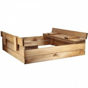SPRINGOS Drevené uzavreté pieskovisko 140x140cm impregnované PS140I