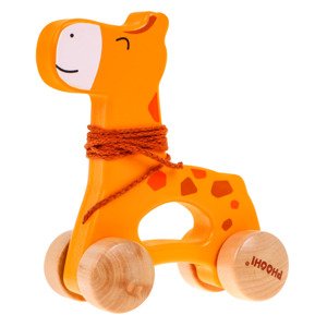 RAMIZ Drevená hračka žirafa na kolieskach ZDR.PH03C030