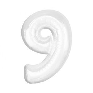 Balónik fóliový 92 cm biely číslo 9 ALBI