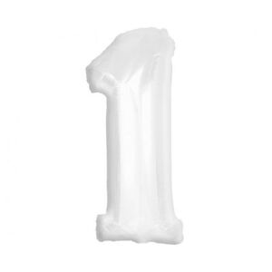 Balónik fóliový 92 cm biely číslo 1 ALBI