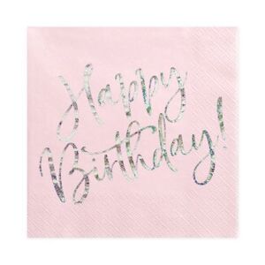 Obrúsky Happy Birthday! svetlo ružové 20 ks ALBI