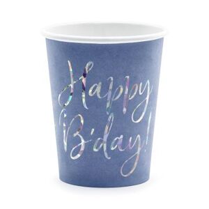 Kelímky Happy B'day! tmavo modré 6 ks ALBI