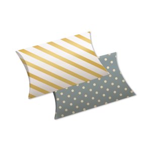 Darčeková krabička vankúšová veľká 2 ks - Bodky a pruhy (15 × 5,5 × 21,5 cm) ALBI