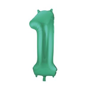 Balónik fóliový 86 cm zelený matný číslo 1 ALBI