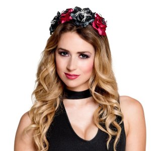 Halloweenska čelenka - Kvety s pavúkmi ALBI