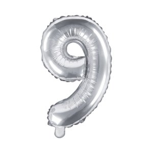 Balónik fóliový 35 cm strieborný číslo 9 ALBI