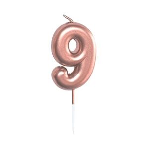 Sviečka tortová rose gold 5 cm číslo 9 ALBI