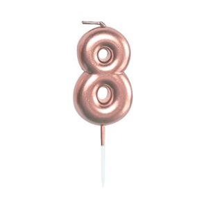 Sviečka tortová rose gold 5 cm číslo 8 ALBI