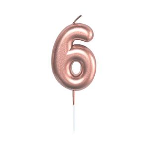 Sviečka tortová rose gold 5 cm číslo 6 ALBI