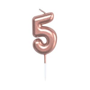 Sviečka tortová rose gold 5 cm číslo 5 ALBI