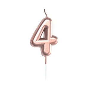 Sviečka tortová rose gold 5 cm číslo 4 ALBI
