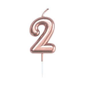 Sviečka tortová rose gold 5 cm číslo 2 ALBI