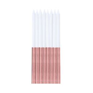 Sviečky tortové bielo-rose gold 16 ks ALBI
