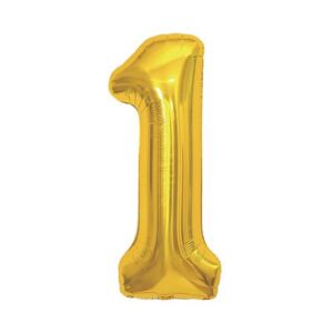 Balónik fóliový 85 cm zlatý číslo 1 ALBI