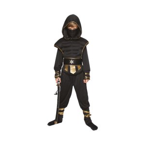 Kostým detský Ninja čierno-zlatý veľ. 10-12 rokov ALBI