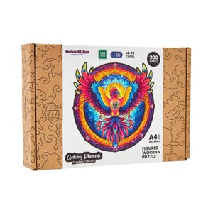 Drevené farebné puzzle - Vesmírny fénix Puzzler