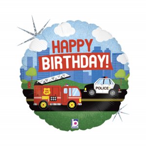 Fóliový balónik Happy Birthday kruh Autá ALBI