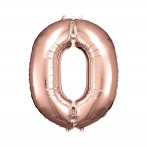 Fóliový balónik rose gold číslo 0 ALBI