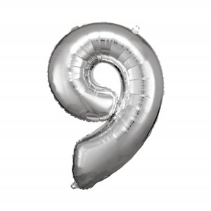 Fóliový balónik strieborný číslo 9 ALBI