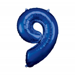 Balónik fóliový číslo 9 modrý - 88 cm ALBI