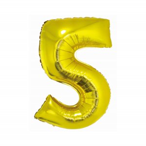 Fóliový balónik 76 cm zlatý číslo 5 ALBI
