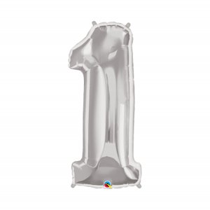 Fóliový balónik 92 cm strieborný číslo 1 ALBI