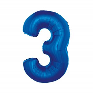 Fóliový balónik 92 cm modrý číslo 3 ALBI