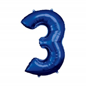 Balónik fóliový číslo 88 cm modrá 3 ALBI